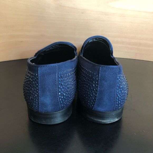 Moretti Black Label Blue Rhinestone Loafer Shoes men’s size 11 main image 3